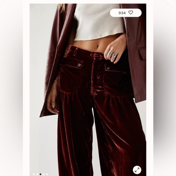 New Free People Lotus Jeans Cargo Velvet Pants High Rise Wide Leg We The Free 30 - Picture 4 of 11